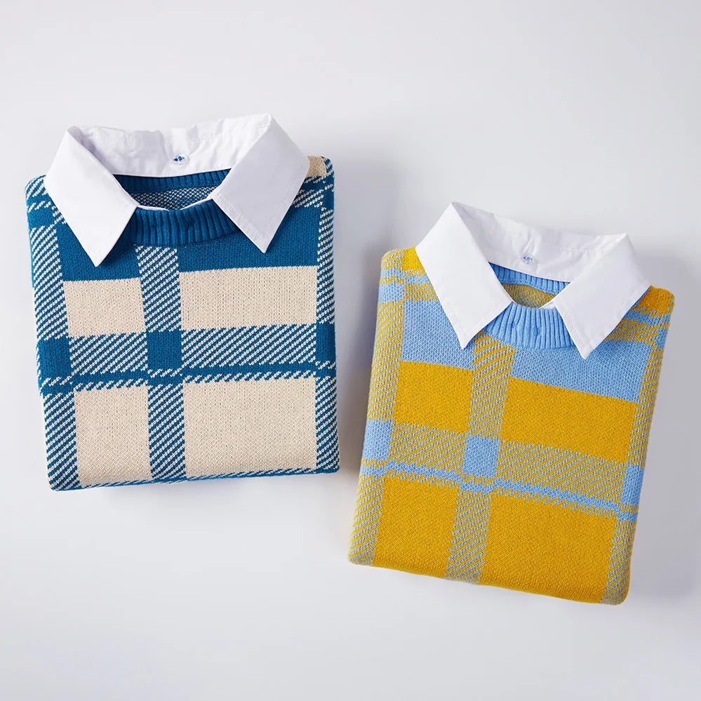 Boys' Removable Collar Winter Sweater Set