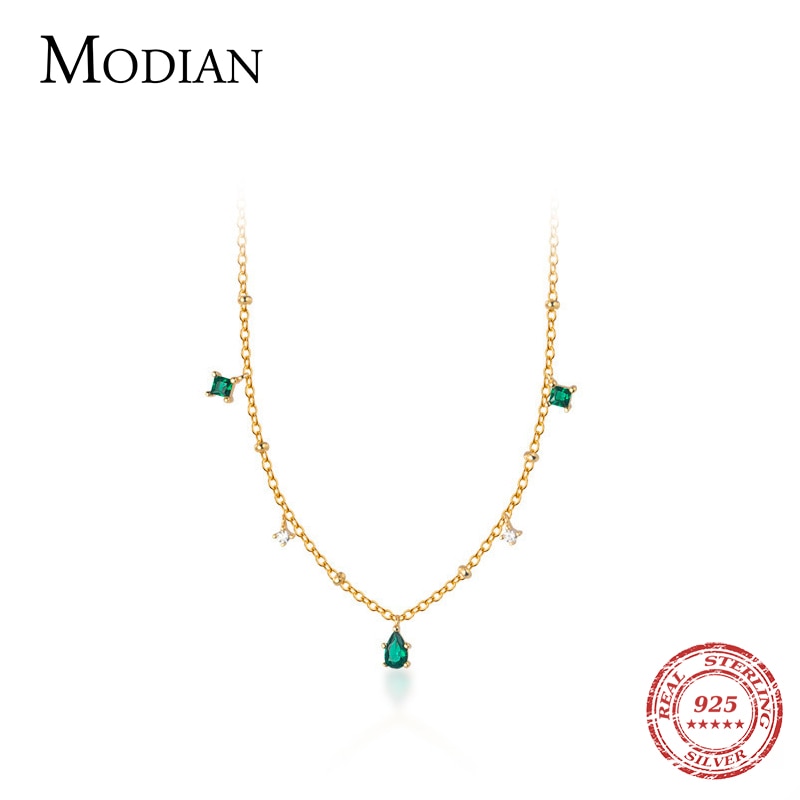 Gold-Plated Sterling Silver Zirconia Necklace