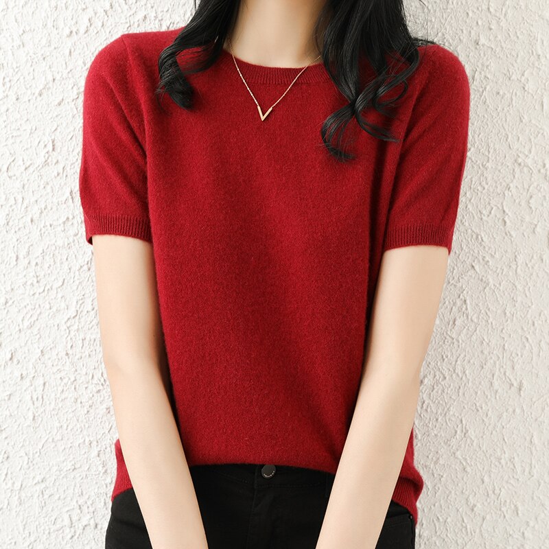 Pure Wool Short-Sleeve Pullover Vest