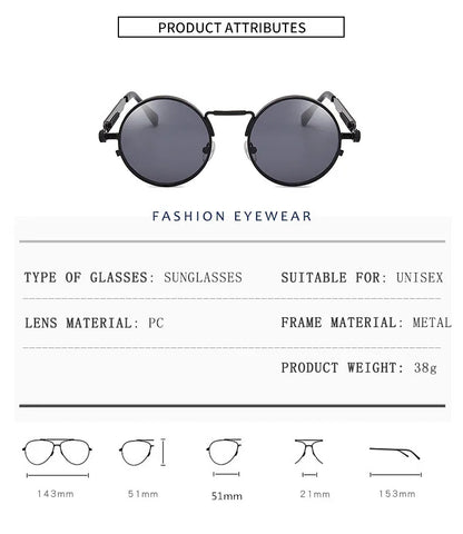 Round Metal Frame Sunglasses