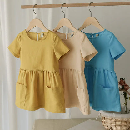 Linen Summer Dress for Baby Girl