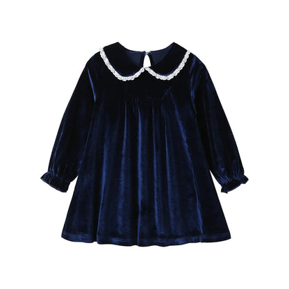 Lace Velvet Peter Pan Collar Dress