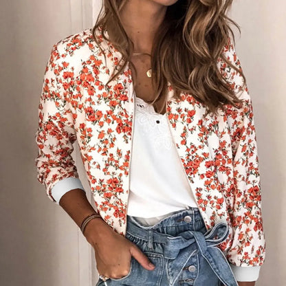 Women's Floral Print Bomber Jacket