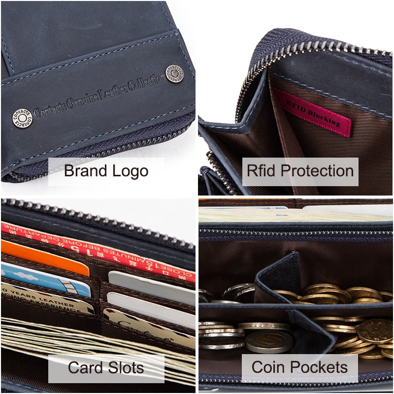 Portefeuille pochette en cuir RFID : élégant et sécurisé