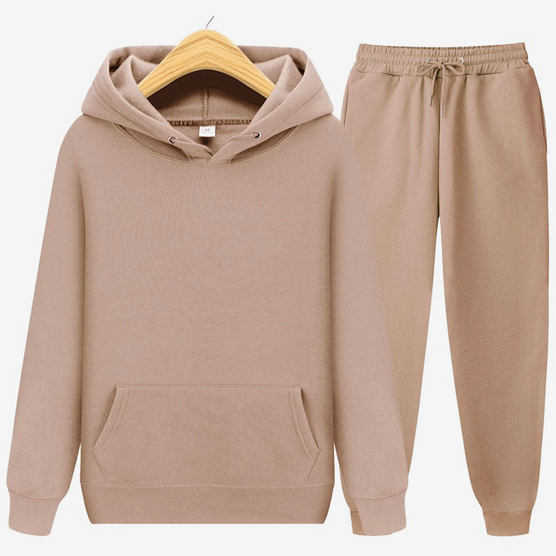 Solid Color Men's Hoodie & Pants Set