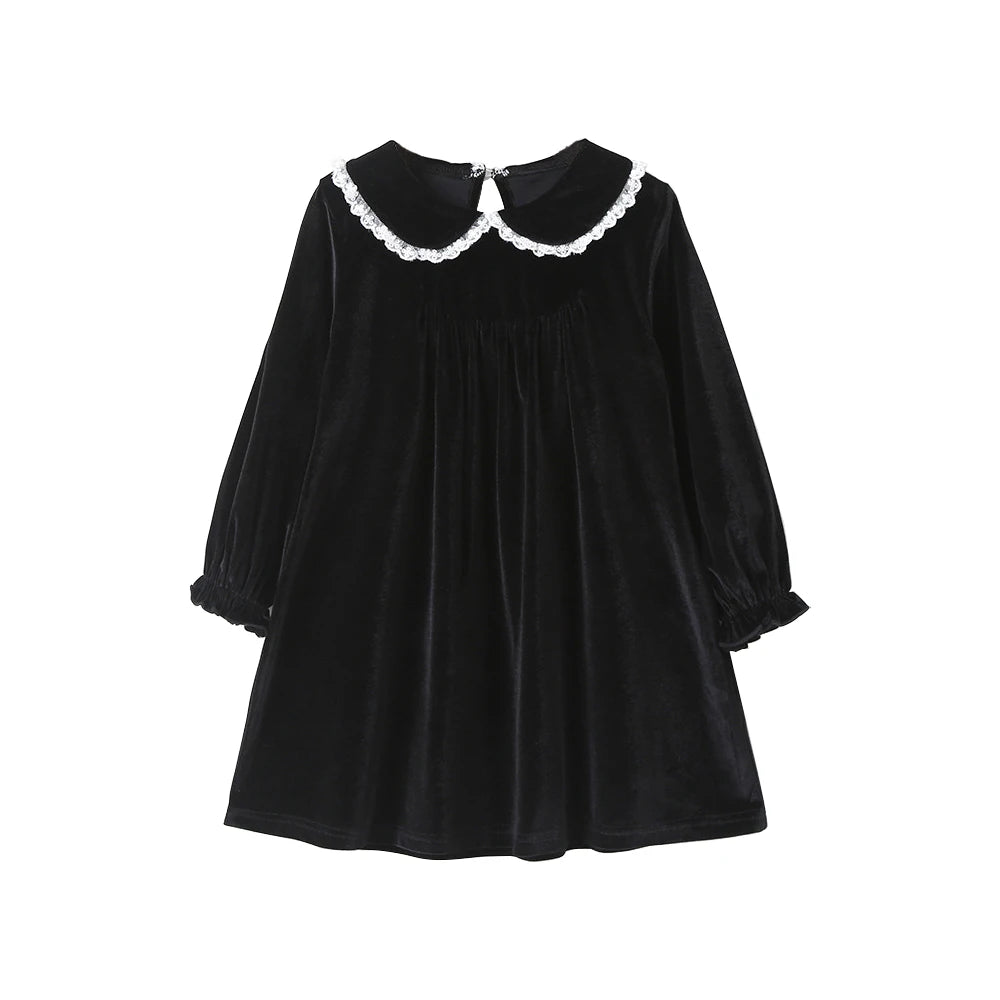 Lace Velvet Peter Pan Collar Dress
