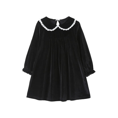 Lace Velvet Peter Pan Collar Dress