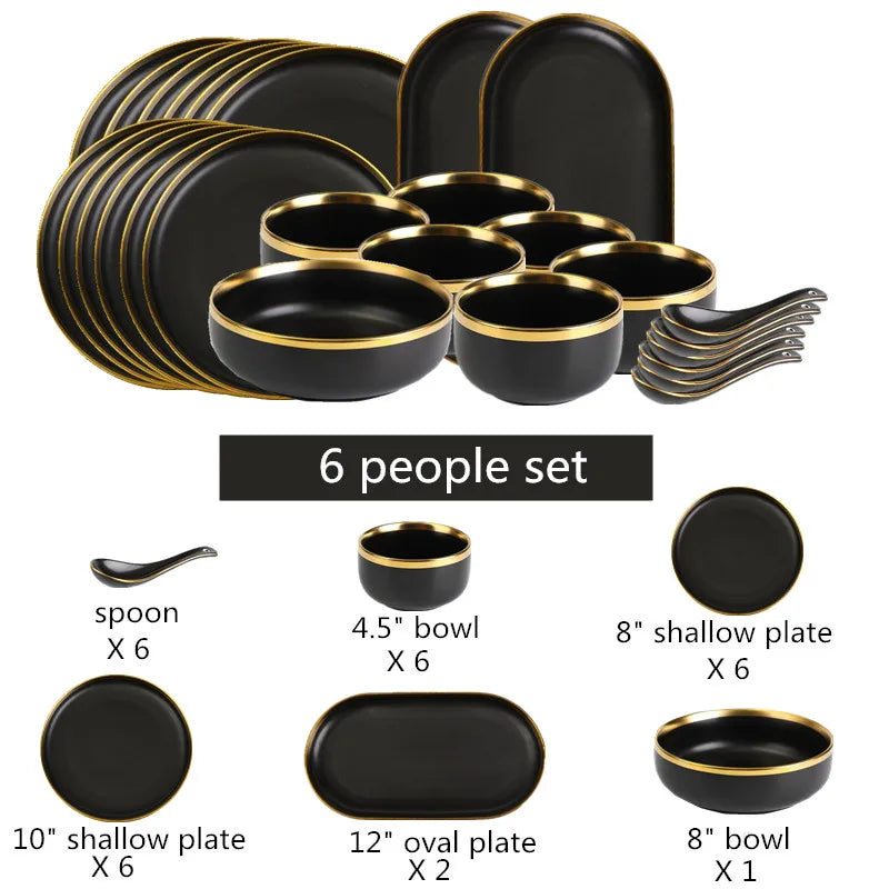 Stone Lain Florian 16-Piece Gold Dinnerware Set