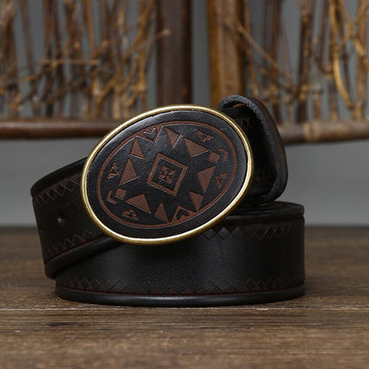 Retro Leather Belt: 3.8cm Width