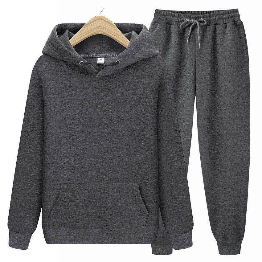 Solid Color Men's Hoodie & Pants Set