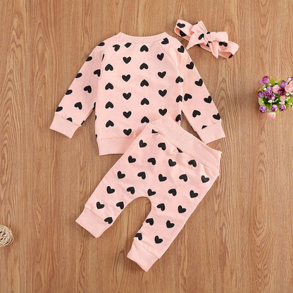 Adorable Baby Girl 3pc Hooded Outfit