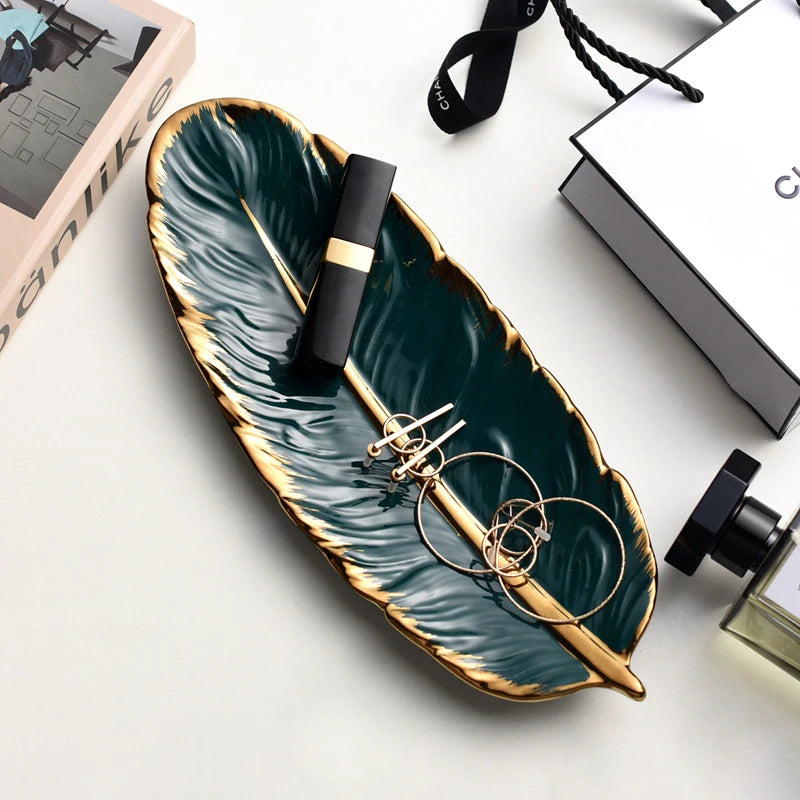 Nordic Ceramic Storage Leaf Tray