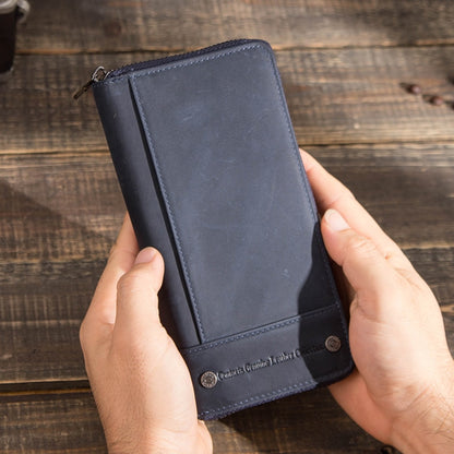 RFID Leather Clutch Wallet: Stylish & Secure