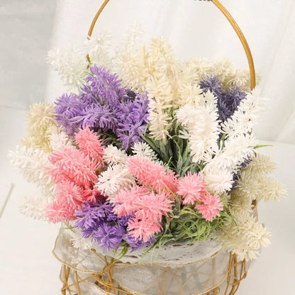 Flocked Plastic Lavender Bundle - Artificial Flowers for Home Decor