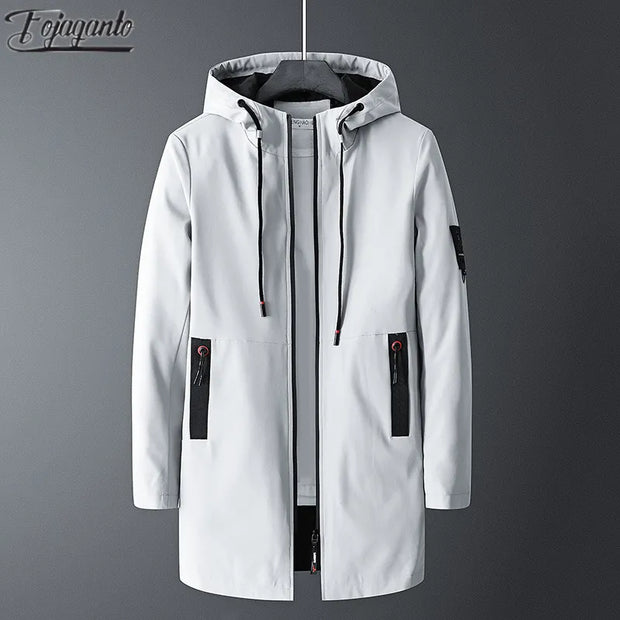 Men's Slim Stand-Up Collar  Casual Hooded