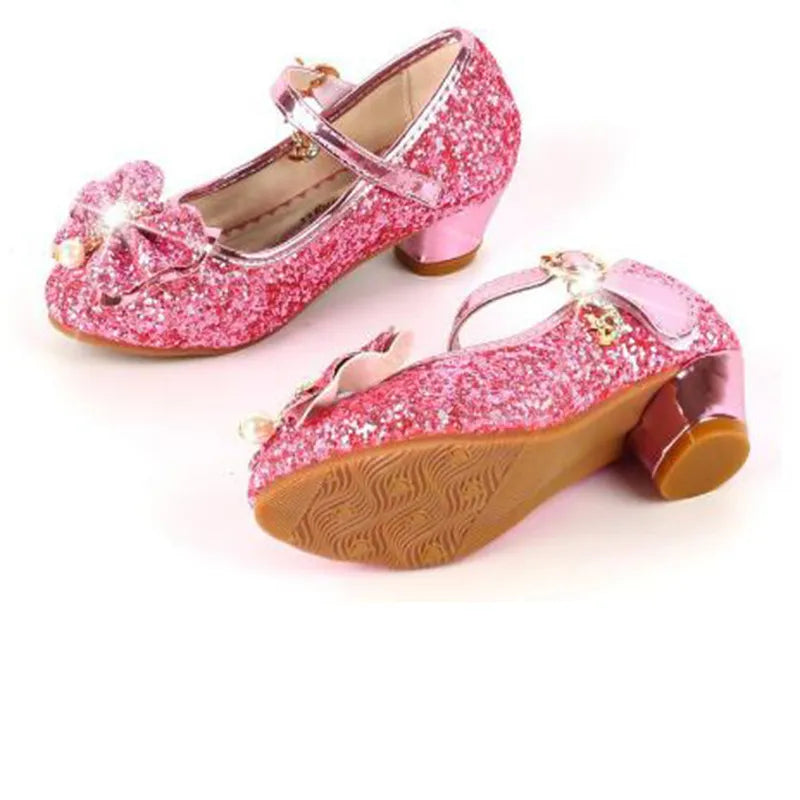 Chaussures en cuir princesse papillon pour enfants, danse de fête