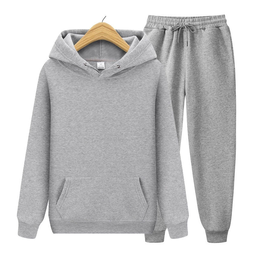 Solid Color Men's Hoodie & Pants Set