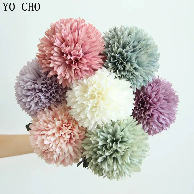 Silk Dandelion Flower Ball Bouquet - Artificial Home Garden