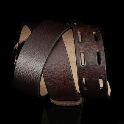 British Style Double Pin Buckle Leather Belt