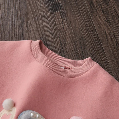 Sweat-shirts d'hiver à manches longues pour bébés filles et Velet