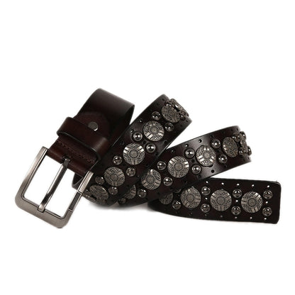 Punk Rivet Cowboy Belt for Men