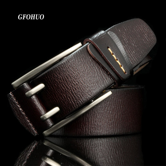 British Style Double Pin Buckle Leather Belt