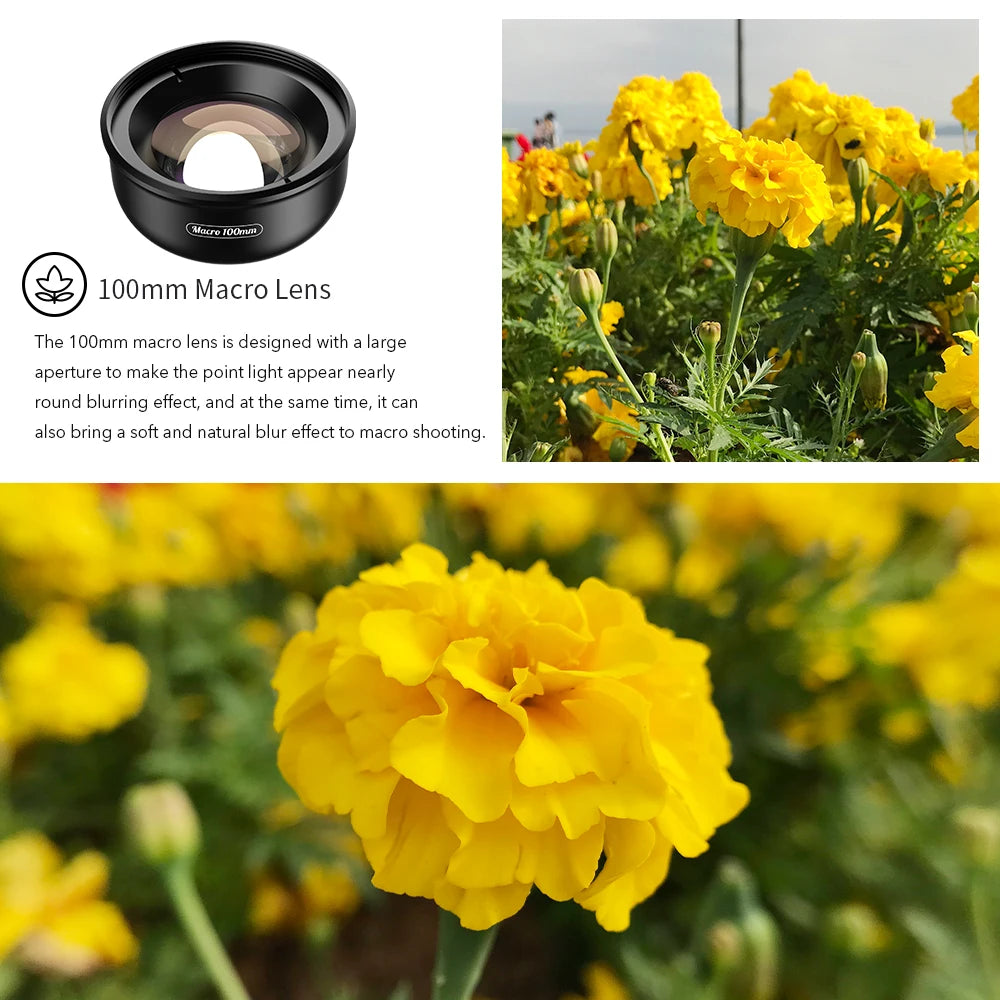 Professional 4K HD 100mm Macro Lens for Phones