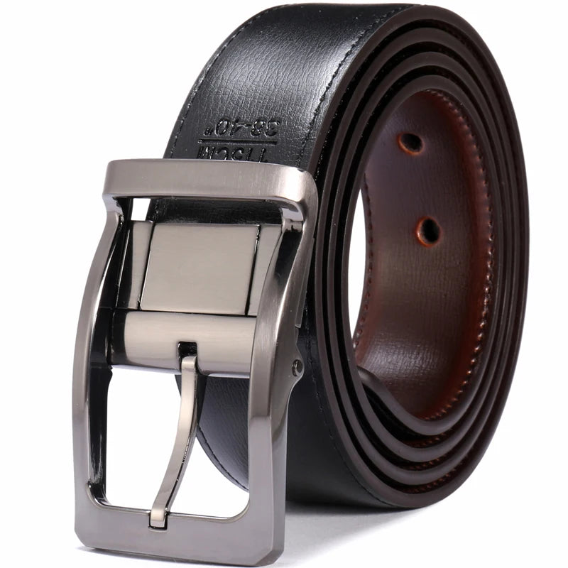 Ceinture réversible en cuir véritable