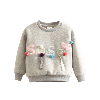 Sweat-shirts d'hiver à manches longues pour bébés filles et Velet