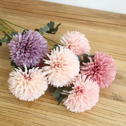 Silk Dandelion Flower Ball Bouquet - Artificial Home Garden