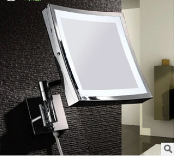 Ausziehbarer LED-Schminkspiegel aus Messing