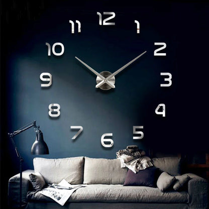 DIY 3D Wall Clock Mirror Sticker for Living Room Decor