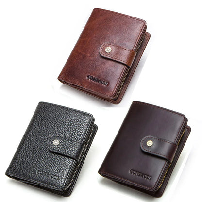 RFID Vintage Leather Wallet with Coin Pocket