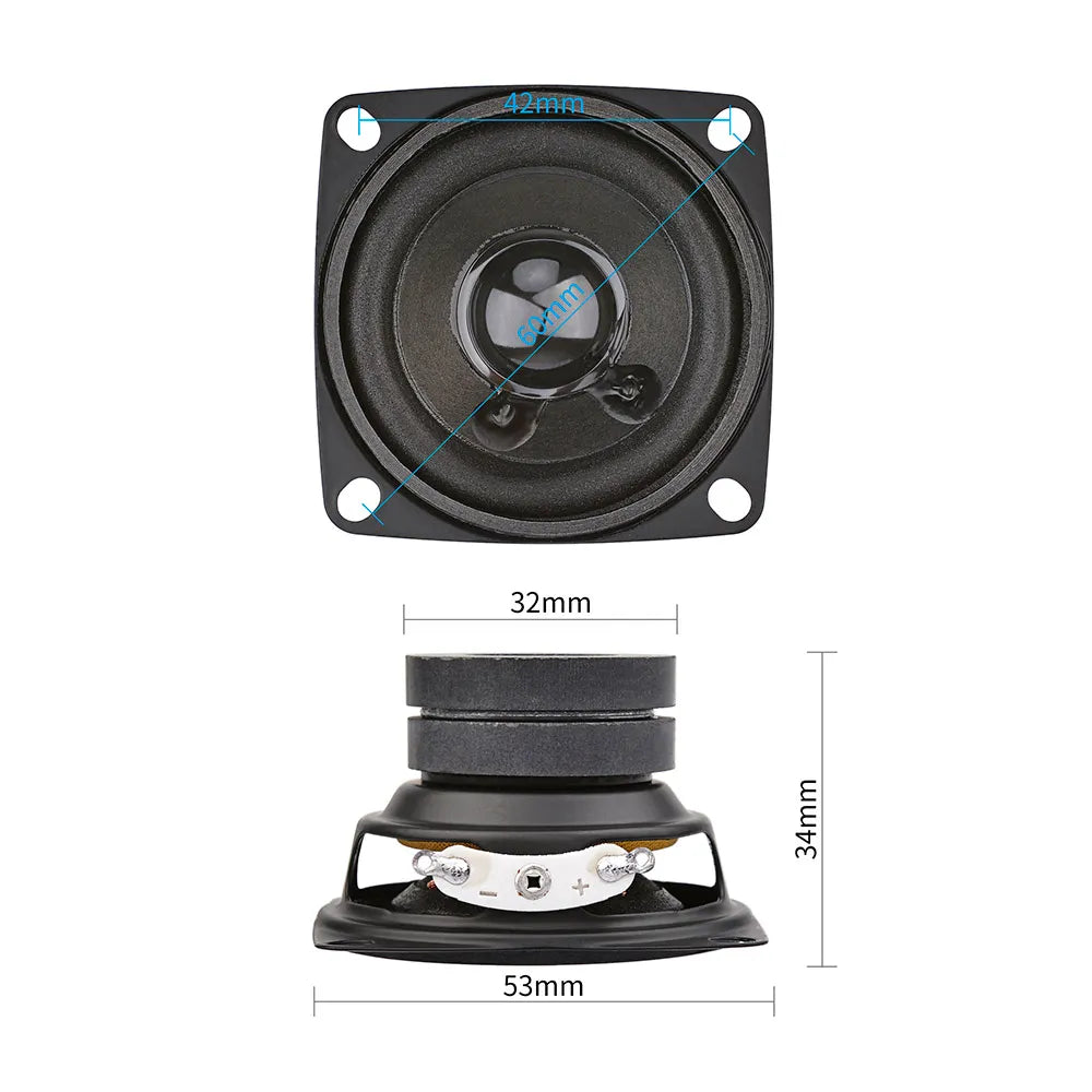 2Pcs 2Inch Mini Audio Portable Speakers - Full Range Sound Speaker 4 8 Ohm