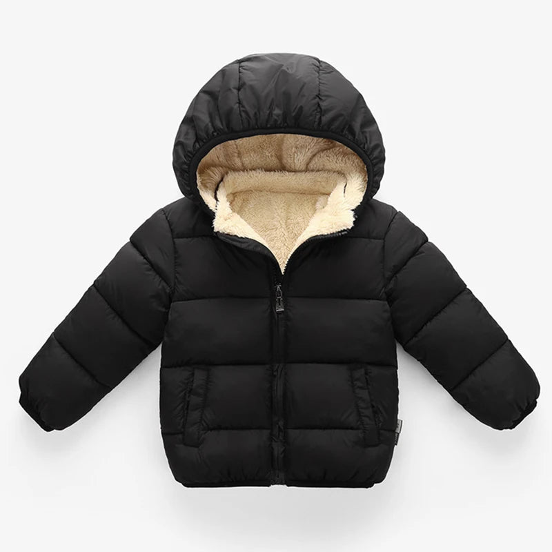 Manteaux d'hiver chauds pour enfants - Vestes de ski à capuche en peluche