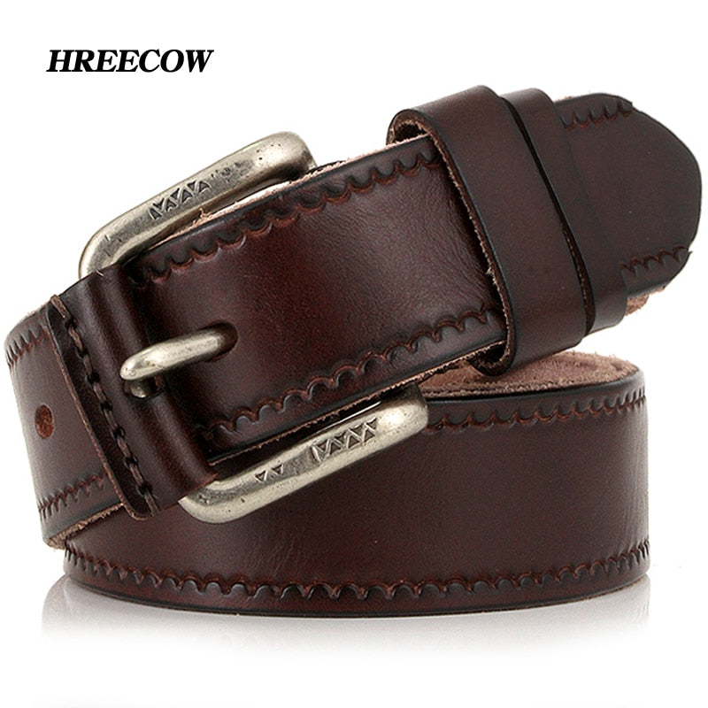 Ceinture en cuir de vachette vintage pour hommes