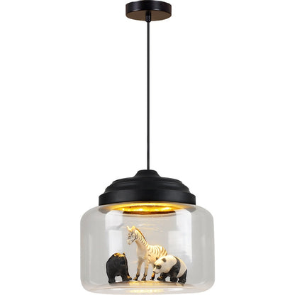 Ensemble de lampes suspendues contemporaines en verre