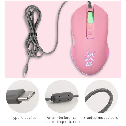 Colorful Glowing USB-C Gaming Mouse