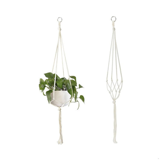 Cintre pour plantes en macramé fait à la main - Décoration de balcon et fournitures de jardin