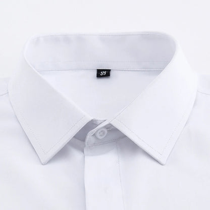 Chemise habillée blanche formelle pour hommes avec poignets français