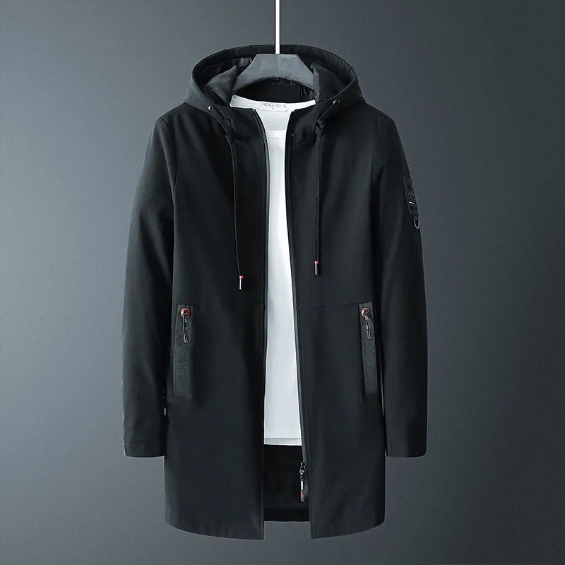 Men's Slim Stand-Up Collar  Casual Hooded