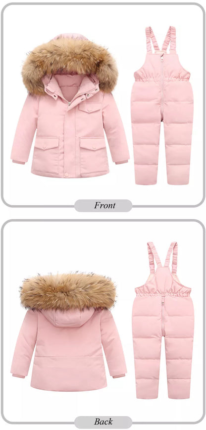 Real Fur Hooded Baby Winter Set