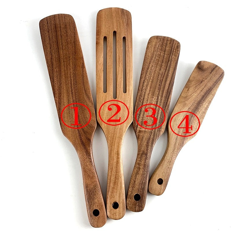 7-Pcs Teak Wood Tableware Set