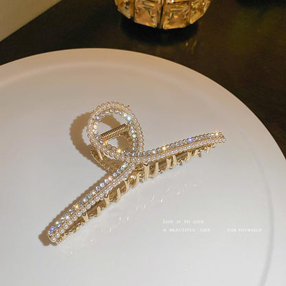 Pearl Diamond Plate Hair Claw Clip