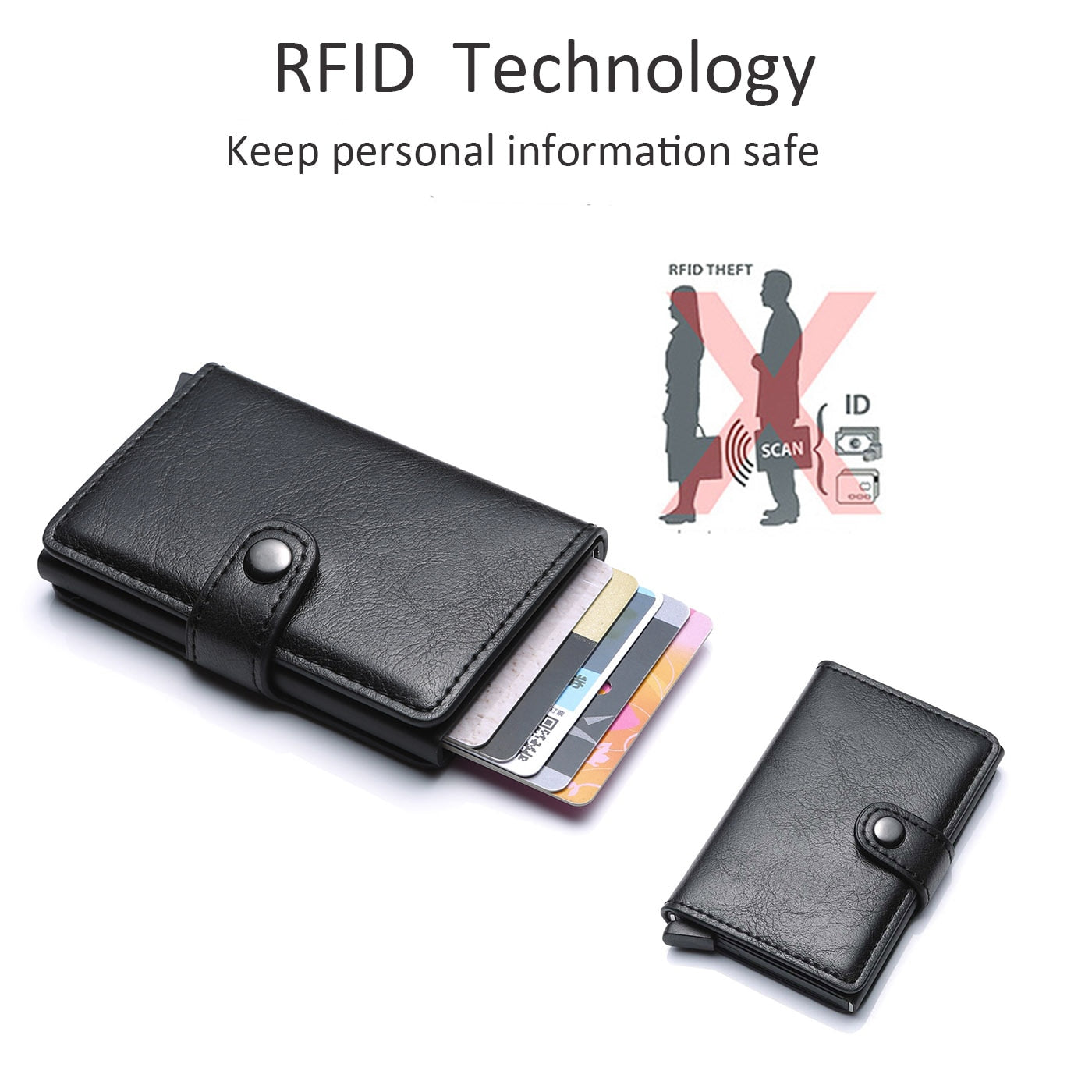 Portefeuille de cartes RFID en fibre de carbone pour hommes