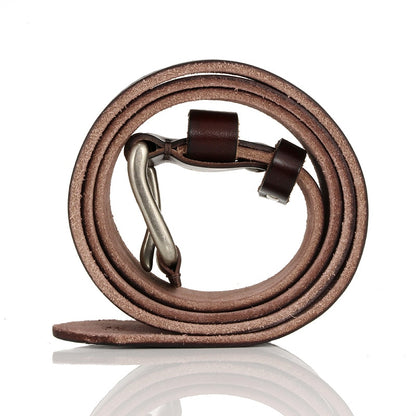 Ceinture en cuir de vachette vintage pour hommes