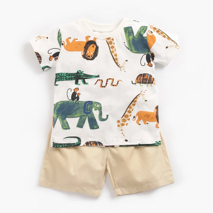 Sommeroutfit für Kinder im Cartoon-Stil – T-Shirt und Shorts für Babys