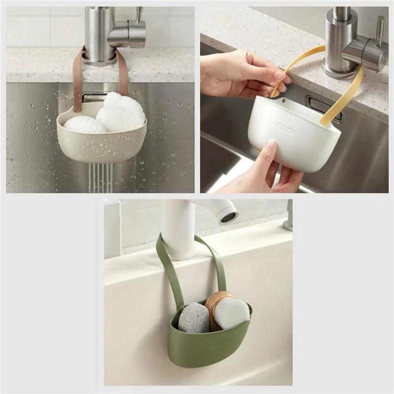 hanging kitchen sink sponge & drain basket, kitchen sink organizer, hanging sponge holder, sink drain basket, kitchen sink storage, sponge and scrubber holder, hanging sink basket, kitchen sink caddy, sink organizer basket, sponge rack for kitchen sink