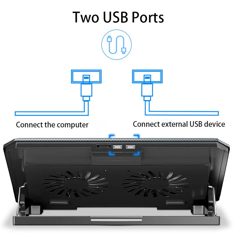 Large Gaming Laptop Cooler with Adjustable Wind Speed