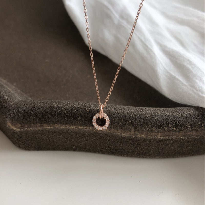 Double Circle Diamond Necklace